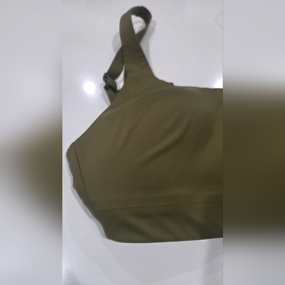 ATHLETA Advance Bra B-DD Sz 34 C Olive Green Adjustable Straps NWOT. - Picture 7 of 10
